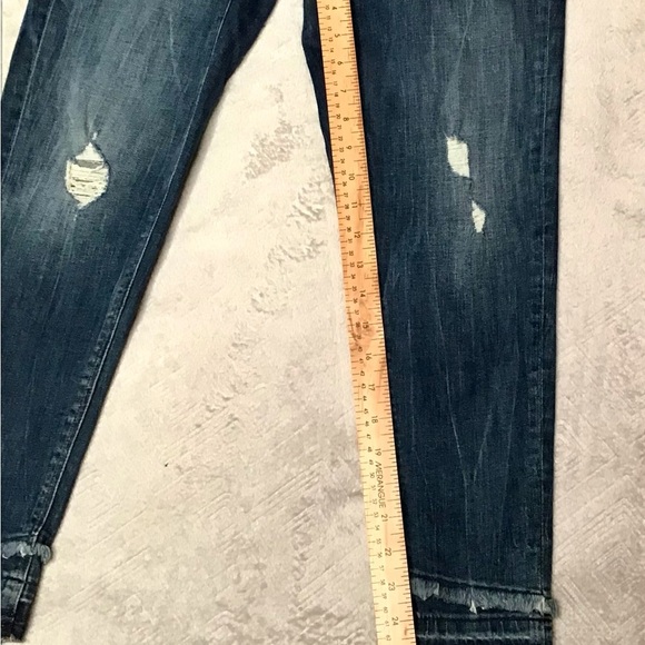Zara Basic Z1975 Denim Skinny Lightly Distressed Raw Hem Fit Jeans EU38 US6 - Picture 15 of 16